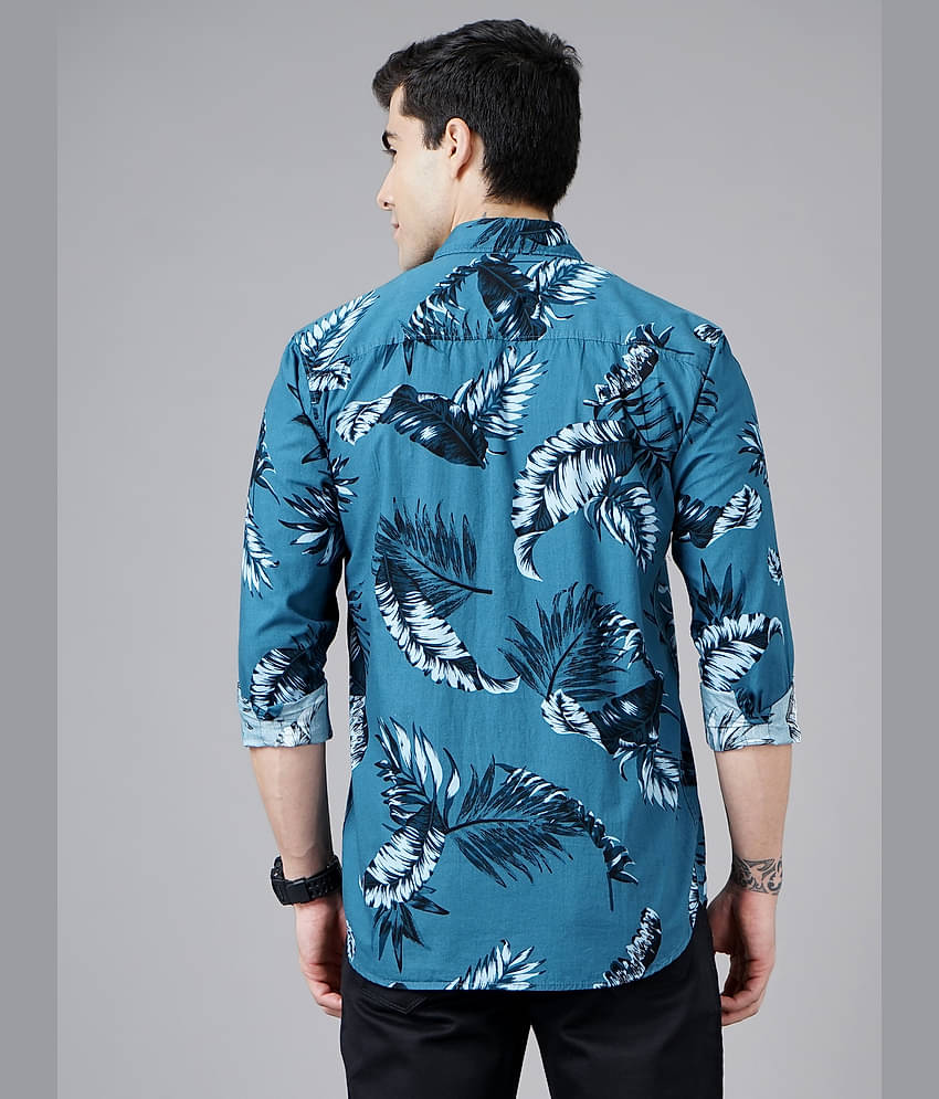 Paul Street - Blue Cotton Blend Slim Fit Men's Casual Shirt ( Pack of 1 )