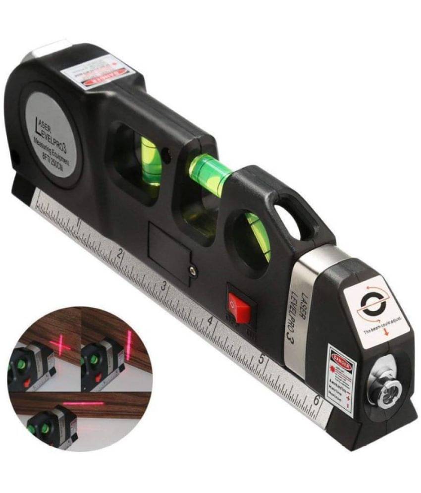 Rangwell-Level Laser Plastic Horizon Vertical Measure Tape Aligner Bubbles Ruler Multifunction Leveler Tool (Black) Rangwell-Level Laser Plastic Horizon Vertical Measure Tape Aligner Bubbles Ruler Multifunction Leveler Tool (Black)