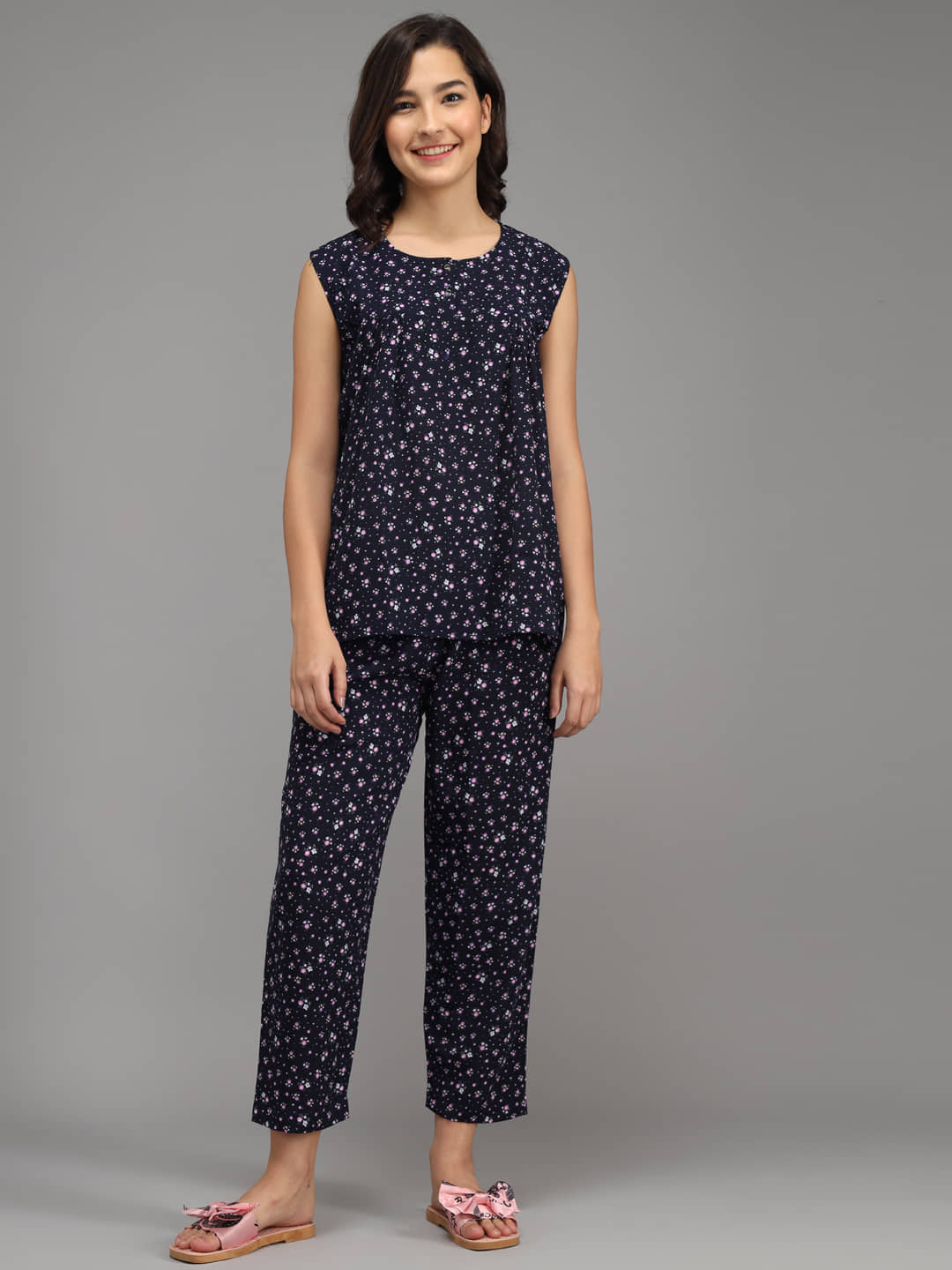 Rudrakriti - Blue Rayon Women's Nightwear Nightsuit Sets ( Pack of 1 ) - Nightwear & Loungewear | Buy online on ZillyBuy