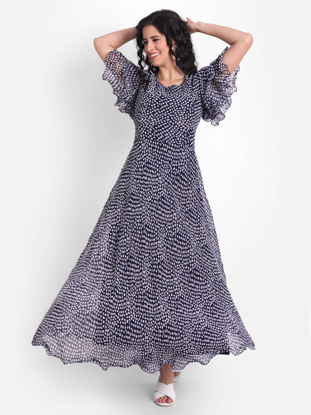 AARSHYA Women Georgette ( Blue )     			AARSHYA Women Georgette ( Blue )
