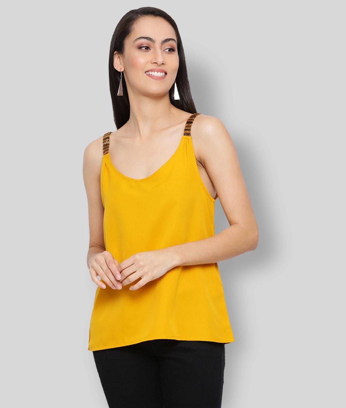 ALL WAYS YOU Women's Polyester Camisole Top ( Yellow ) ALL WAYS YOU Women's Polyester Camisole Top ( Yellow )