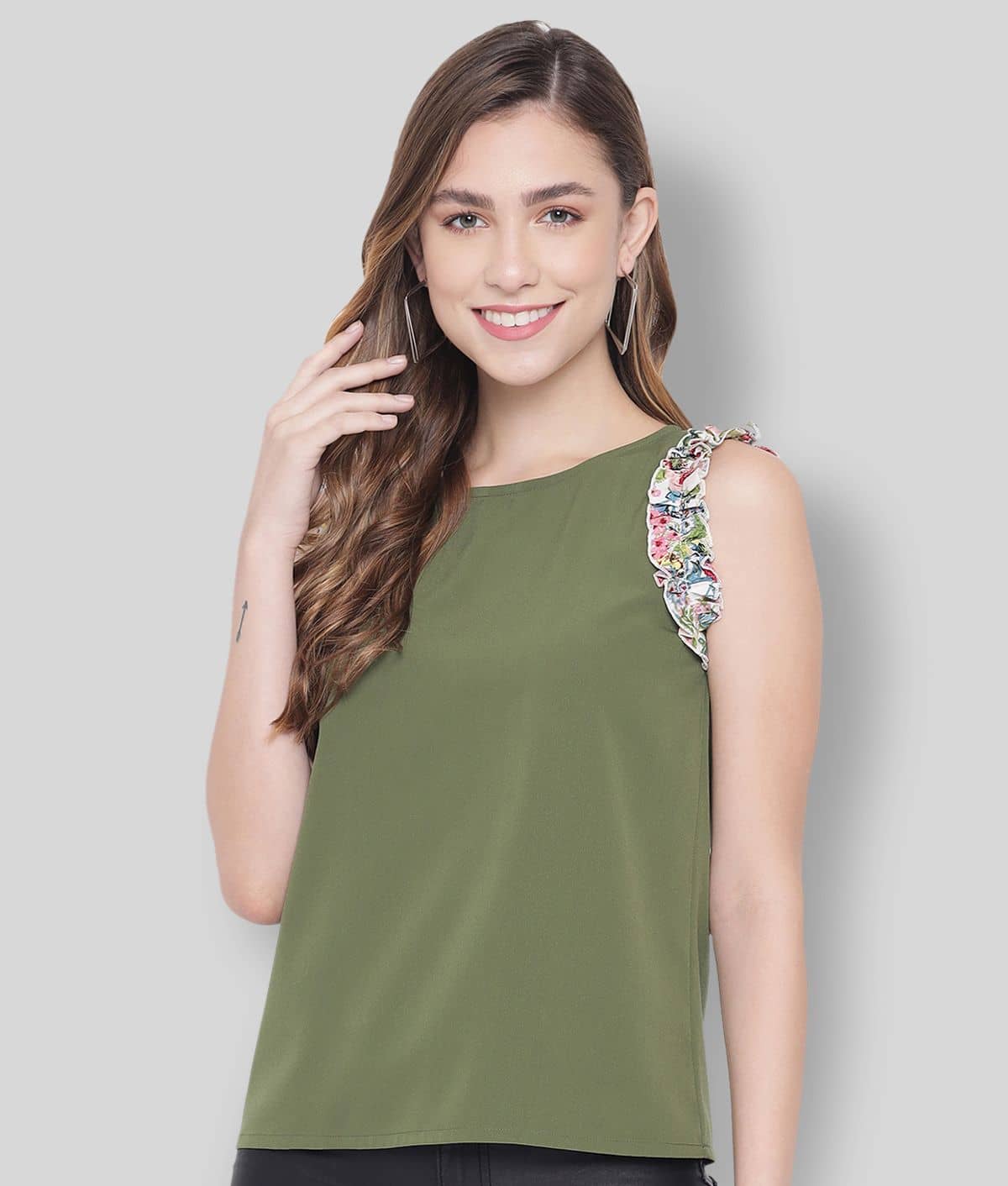 ALL WAYS YOU Women's Polyester Regular Top ( Olive )