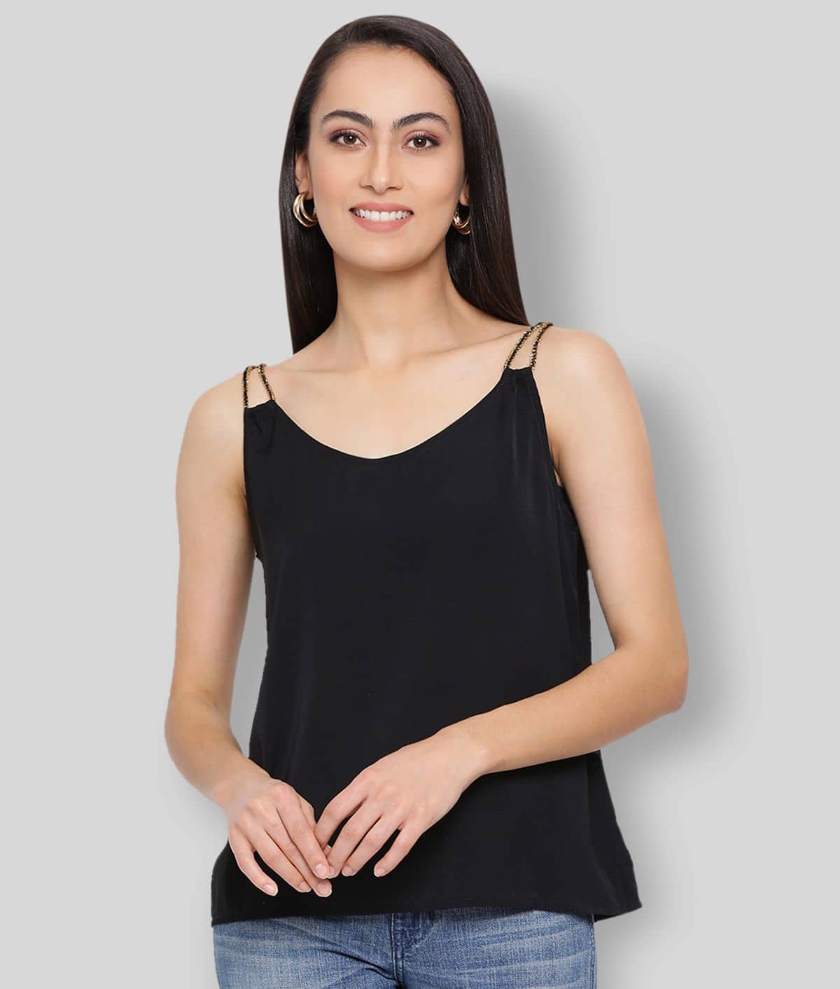ALL WAYS YOU Women's Polyester Camisole Top ( Black )