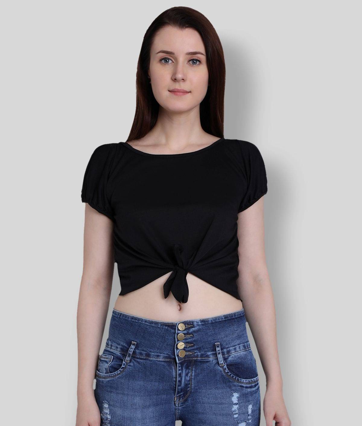     			Chimpaaanzee Women's Viscose Crop Top ( Black )