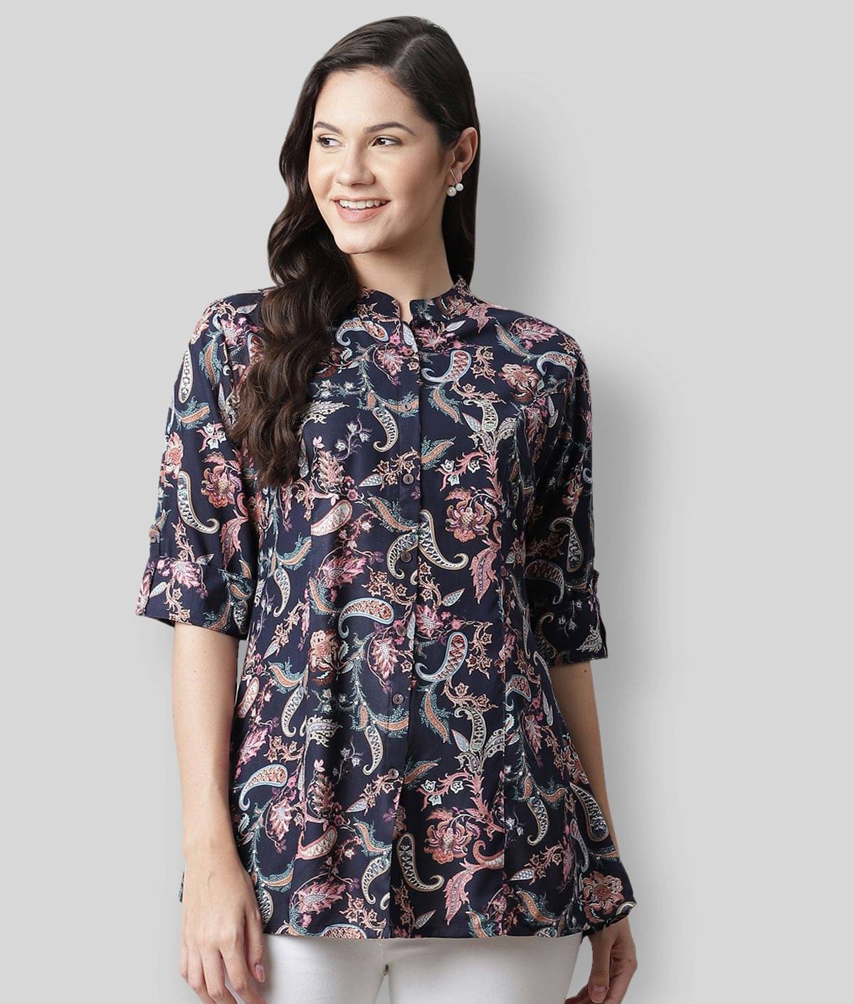 Divena Women's Rayon Tunic ( Multicolor ) Divena Women's Rayon Tunic ( Multicolor )