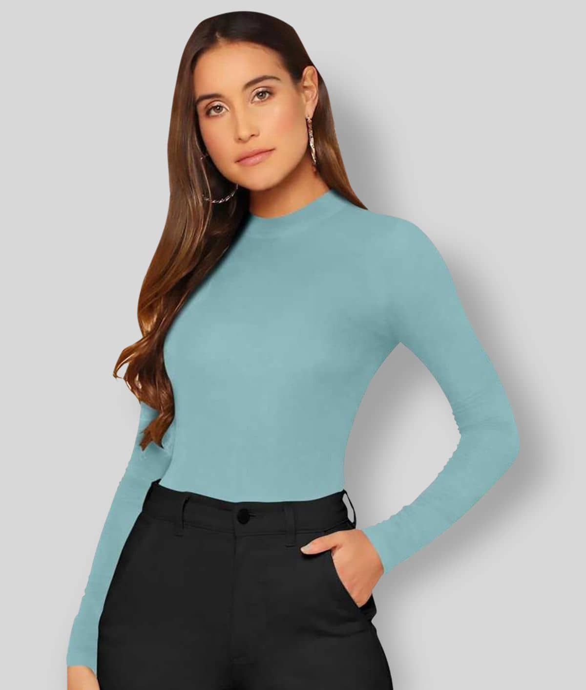 Dream Beauty Fashion Women's Cotton Blend Regular Top ( Green )