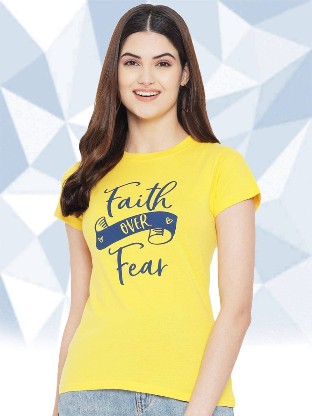Fabflee Women Cotton Printed Regular Fit Round Neck T-Shirt ( Yellow ) Fabflee Women Cotton Printed Regular Fit Round Neck T-Shirt ( Yellow )