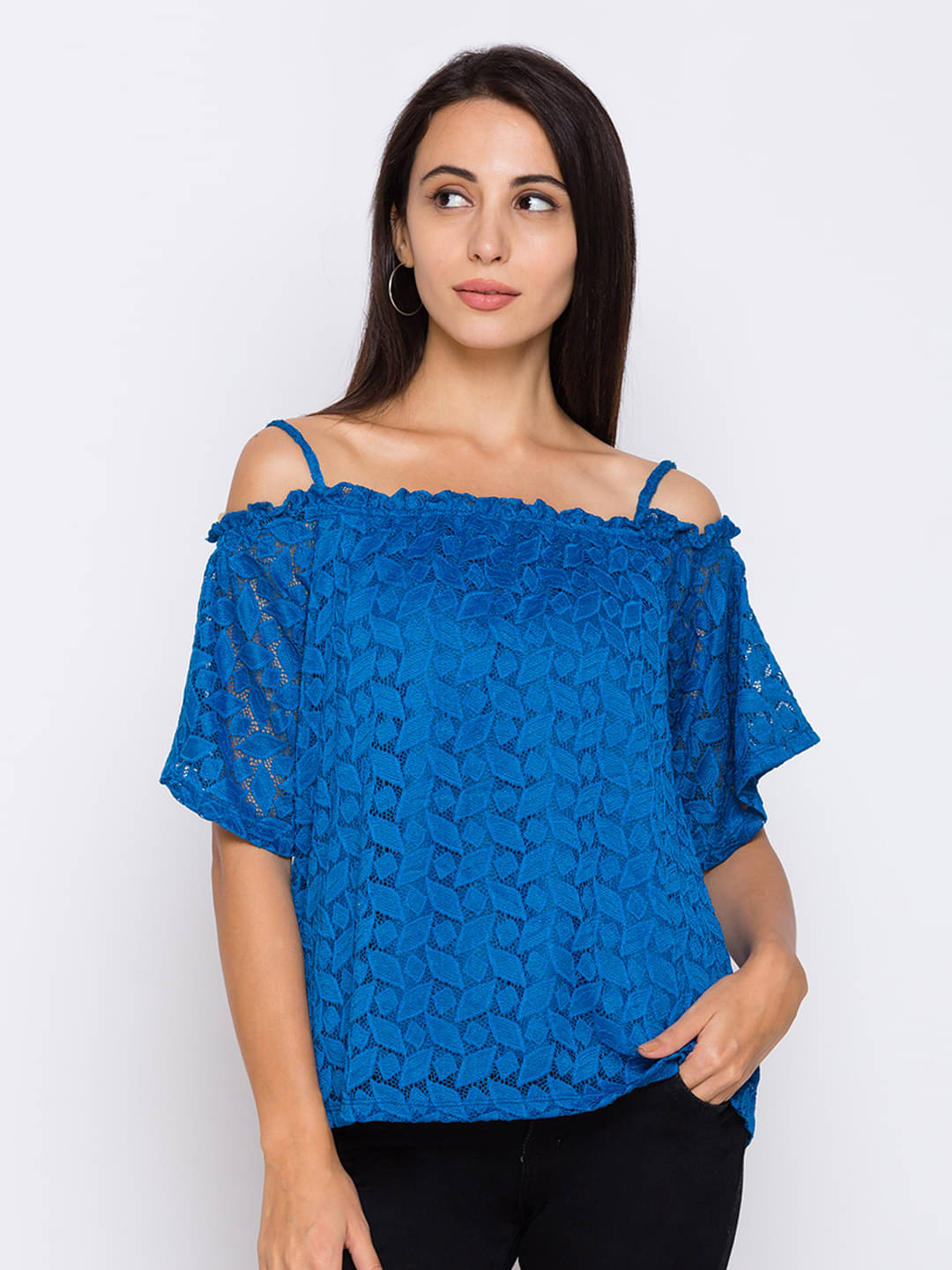 Globus - Blue Polyester Women's A-Line Top ( Pack of 1 ) Globus - Blue Polyester Women's A-Line Top ( Pack of 1 )