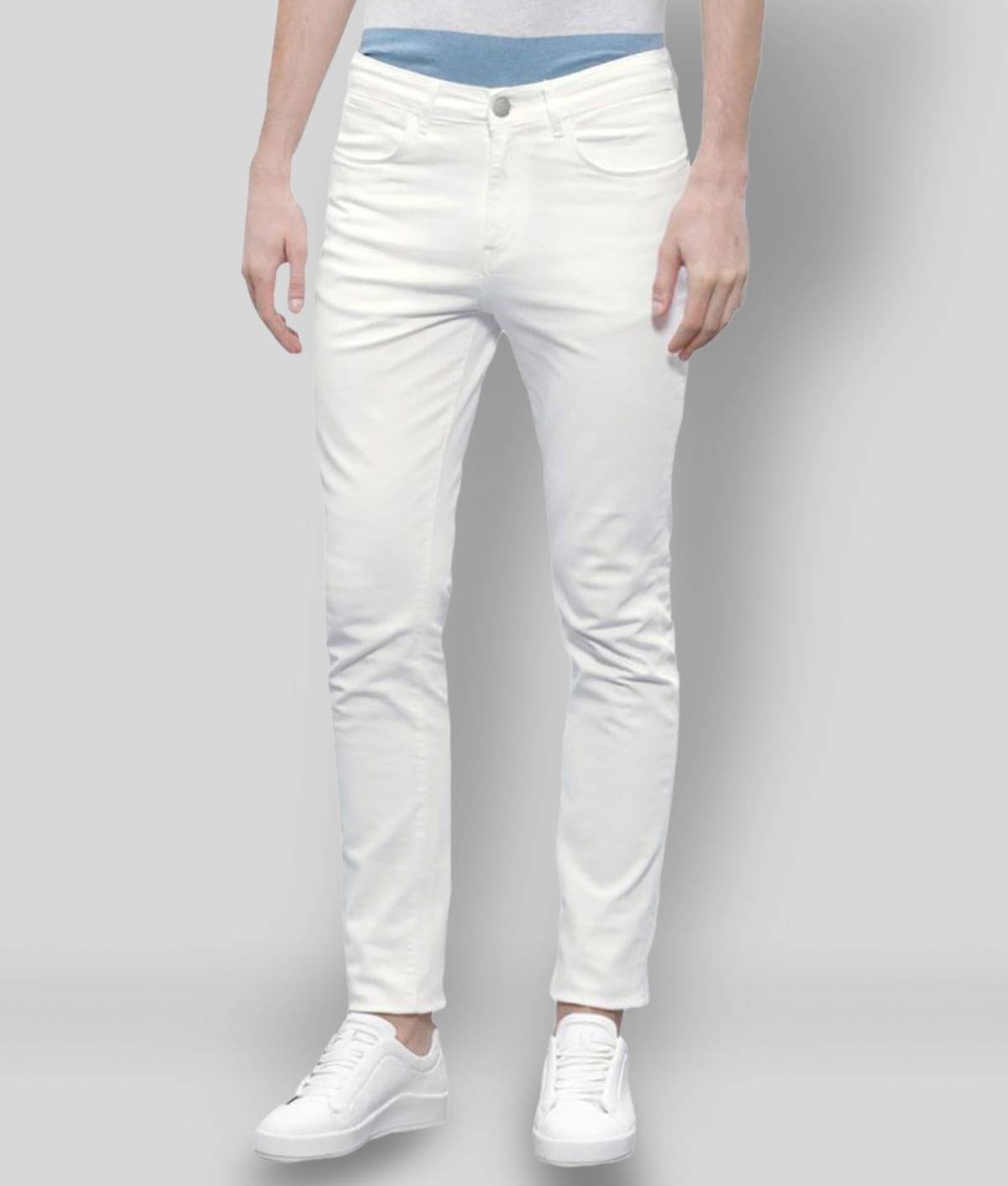     			HALOGEN - White Cotton Blend Skinny Men's Jeans ( Pack of 1 )
