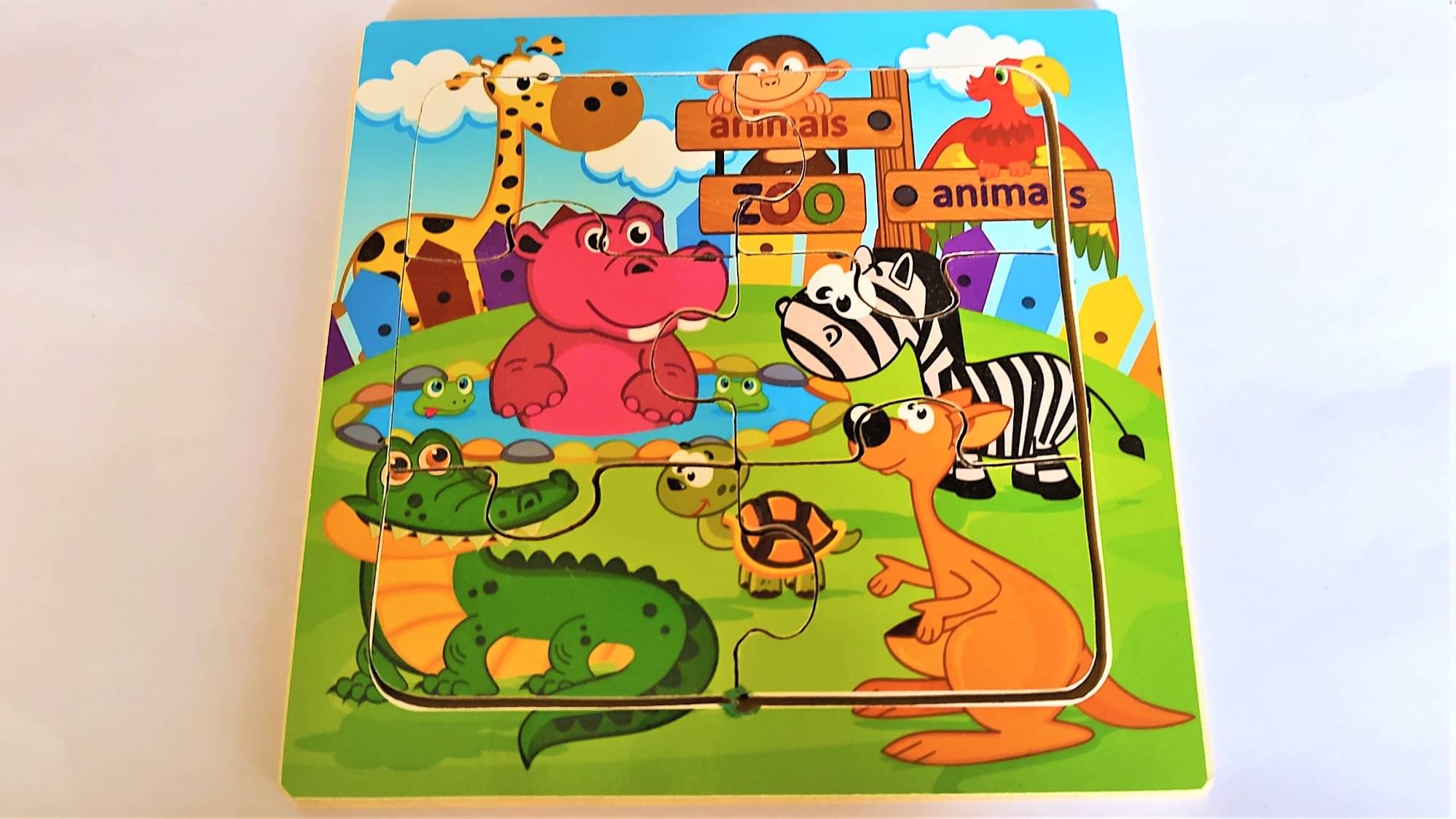 Peters Pence Wooden Multi-Color Small Board ZOO ANIMALS PUZZLE FOR KIDS (6 X6 INCHES ) Peters Pence Wooden Multi-Color Small Board ZOO ANIMALS PUZZLE FOR KIDS (6 X6 INCHES )