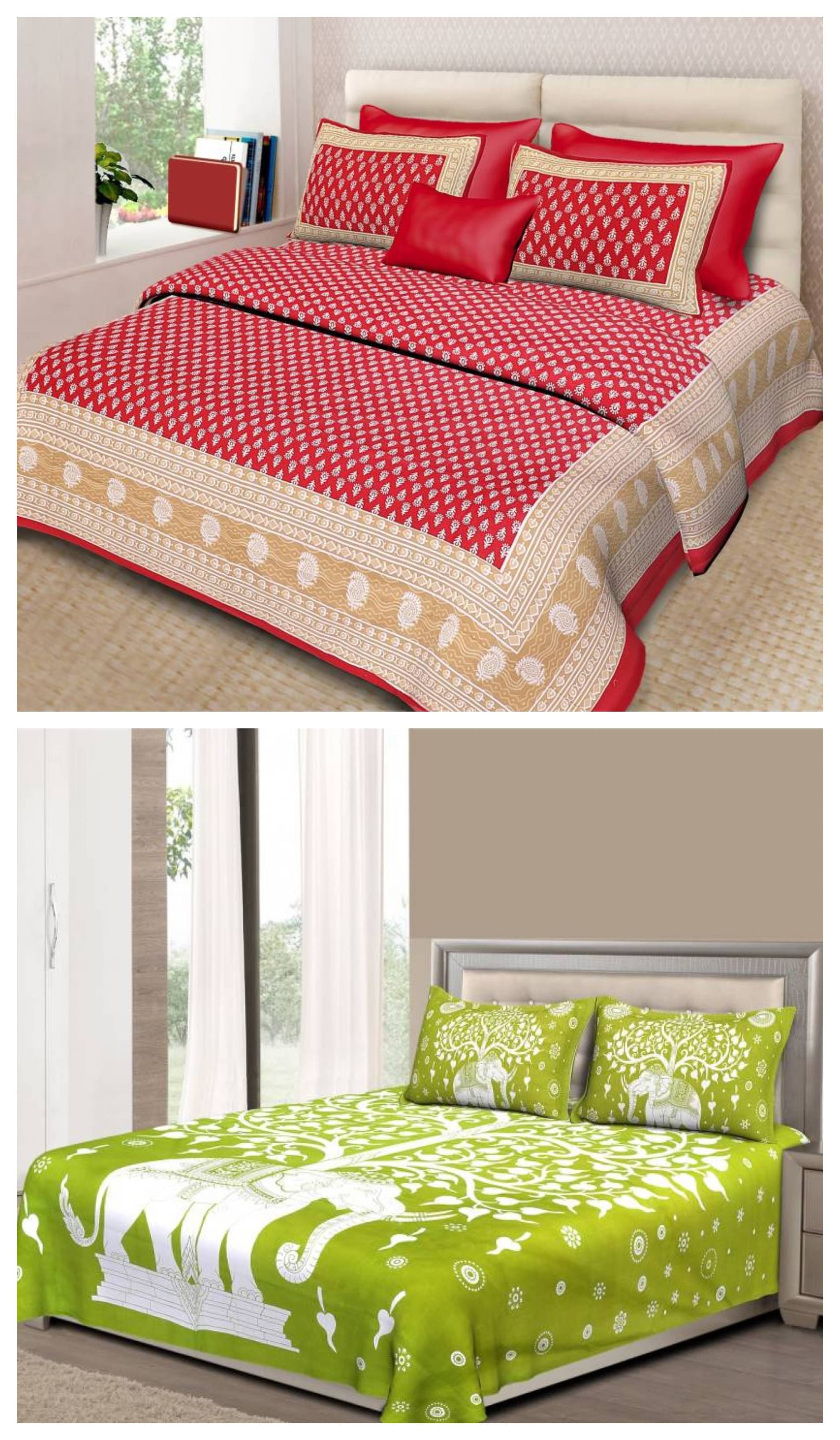 Uniqchoice 100% Cotton Double Bedsheet ( Multicolor ) Uniqchoice 100% Cotton Double Bedsheet ( Multicolor )
