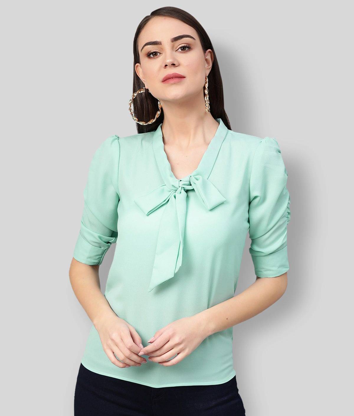     			Zima Leto Women's Polyester Regular Top ( Green )