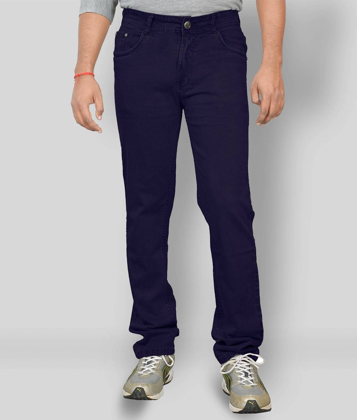     			plounge - Dark Blue Denim Regular Fit Men's Jeans ( Pack of 1 )
