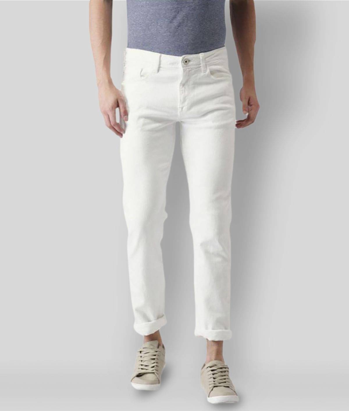     			Calcium - White Cotton Blend Slim Fit Men's Jeans ( Pack of 1 )