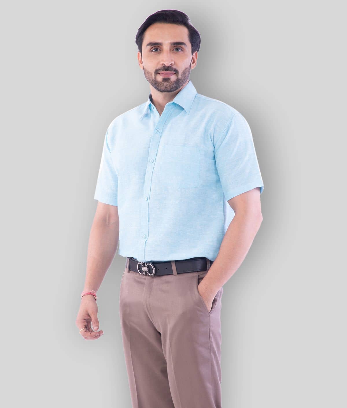 DESHBANDHU DBK - Turquoise Cotton Regular Fit Men's Formal Shirt (Pack of 1)
