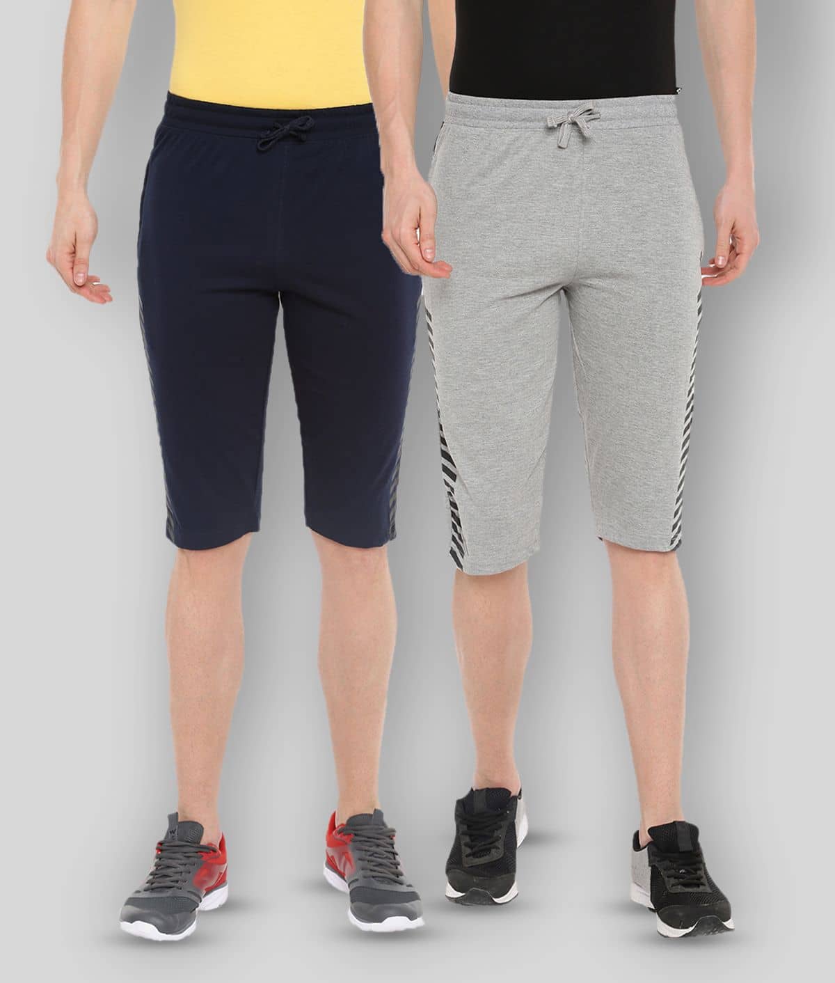 Dollar - Multi Cotton Blend Men's Three-Fourths ( Pack of 2 ) - Shorts | Buy online on ZillyBuy