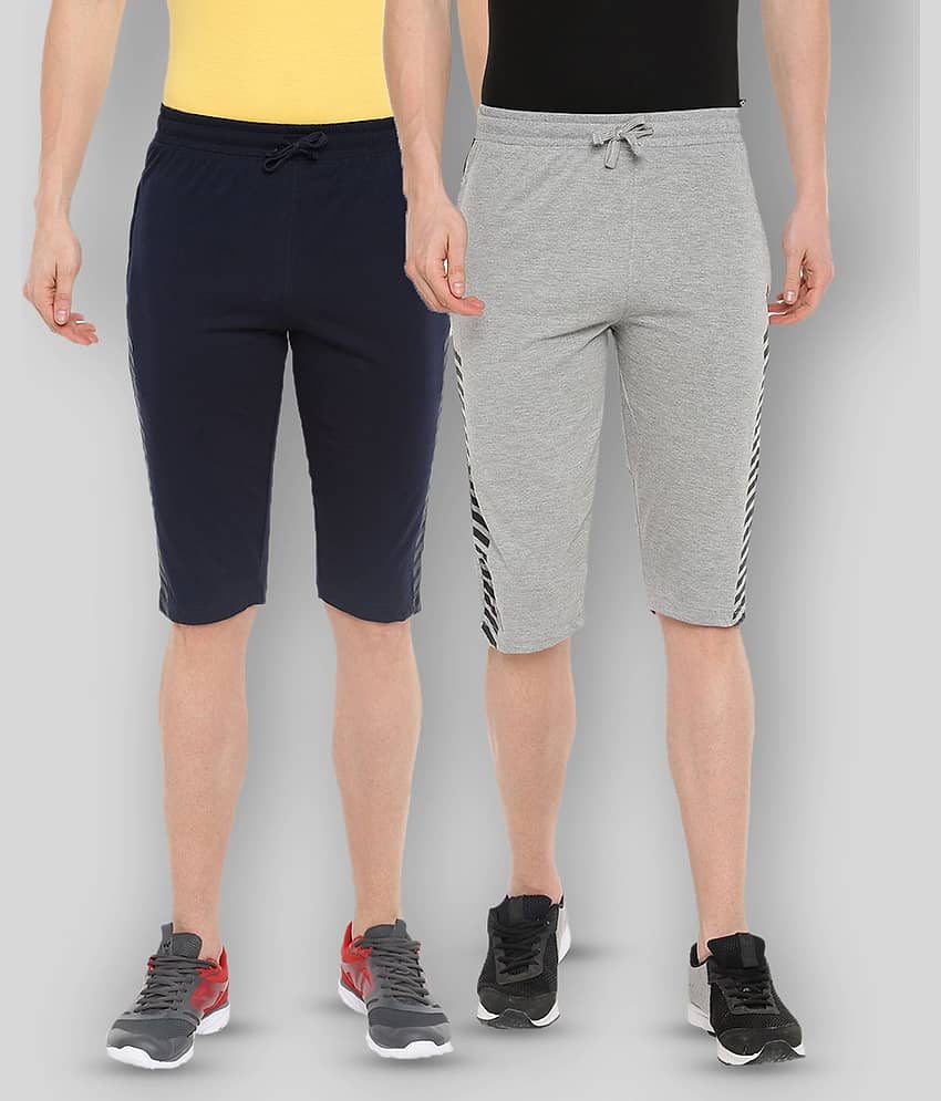 Dollar - Multi Cotton Blend Men's Three-Fourths ( Pack of 2 ) - Shorts | Buy online on ZillyBuy