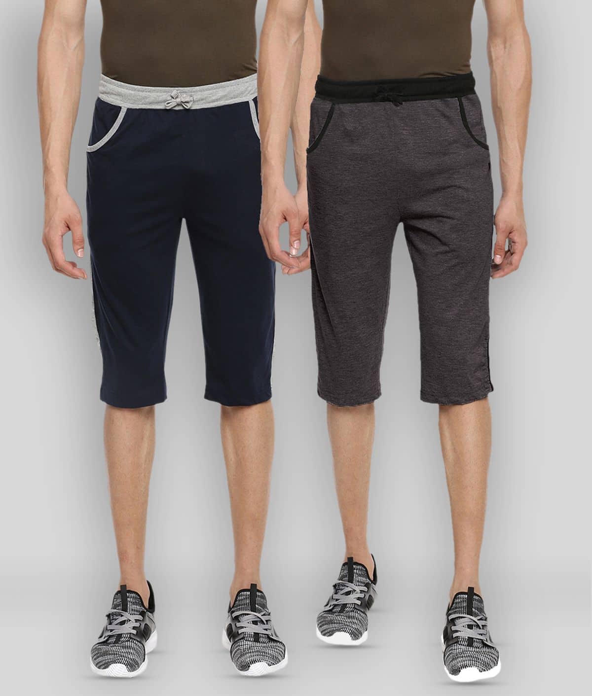 Dollar - Multi Cotton Blend Men's Three-Fourths ( Pack of 2 ) - Shorts | Buy online on ZillyBuy