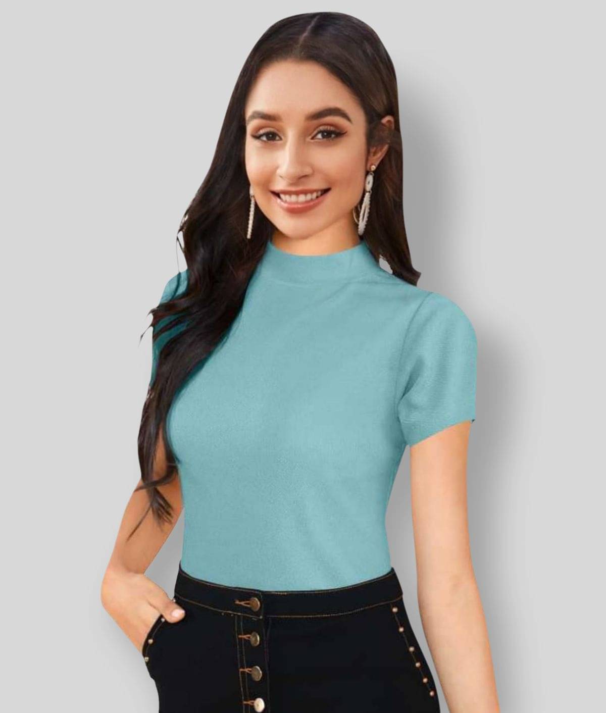 Dream Beauty Fashion Women's Cotton Blend Regular Top ( Green ) Dream Beauty Fashion Women's Cotton Blend Regular Top ( Green )