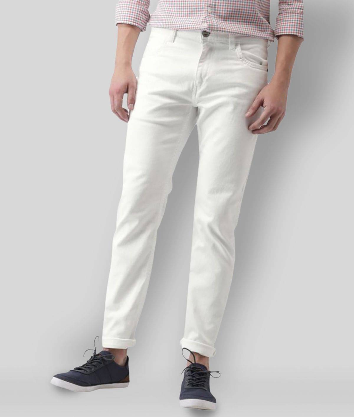 HALOGEN - White Denim Skinny Fit Men's Jeans ( Pack of 1 )     			HALOGEN - White Denim Skinny Fit Men's Jeans ( Pack of 1 )