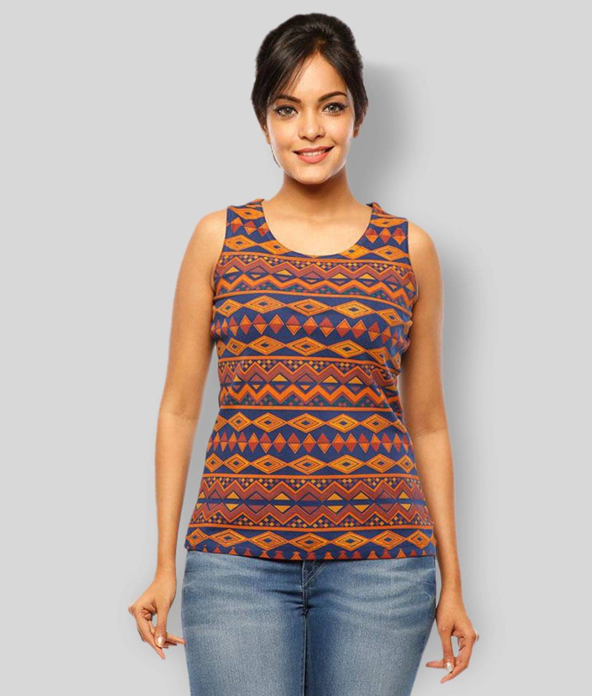     			Huetrap Women's Cotton Tank Top ( Navy Blue )