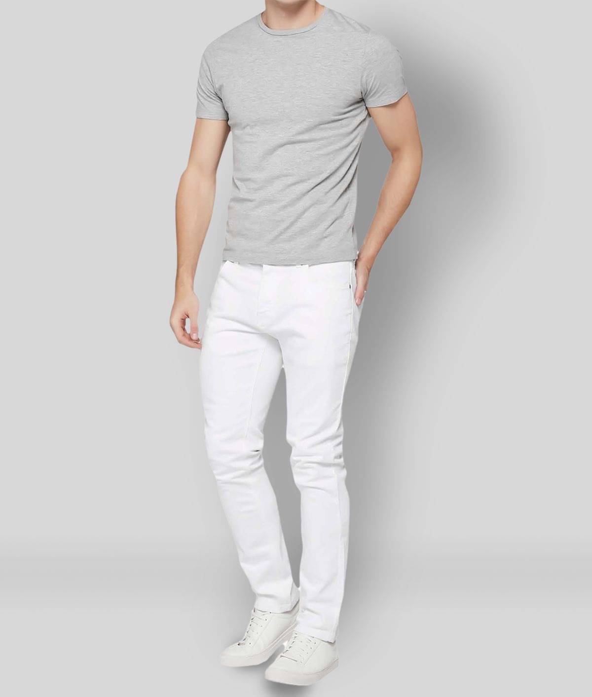     			Lawson - White Cotton Blend Skinny Fit Men's Jeans ( Pack of 1 )