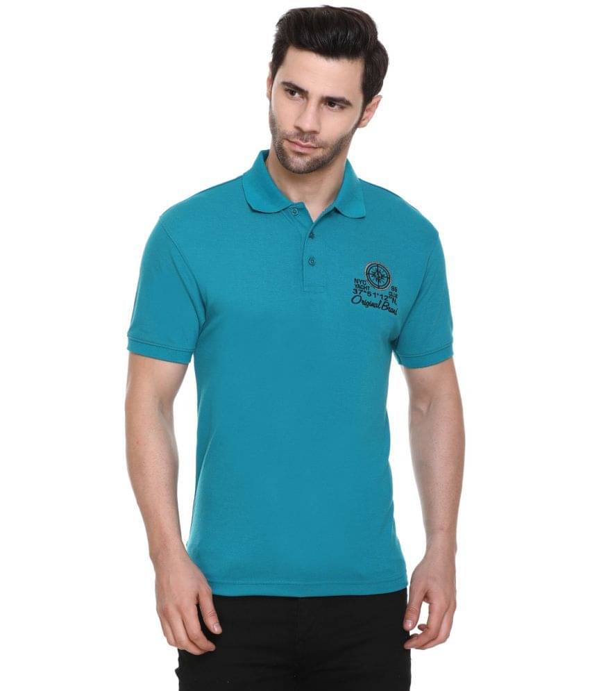     			RF RAVES - Sea Green Polyester Cotton Regular Fit Men's Polo T Shirt ( Pack of 1 )