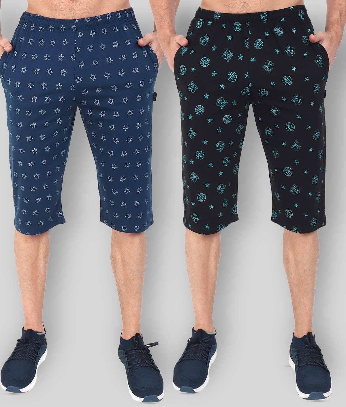     			Zeffit - Multi Cotton Blend Men's Three-Fourths ( Pack of 2 )