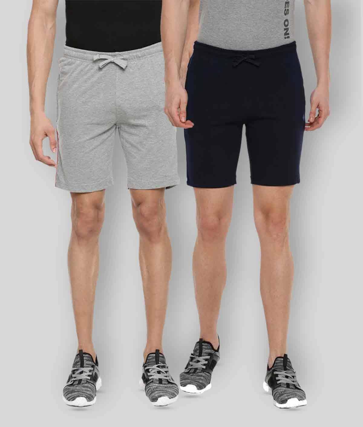 Dollar - Multi Cotton Blend Men's Shorts ( Pack of 2 ) - Shorts | Buy online on ZillyBuy