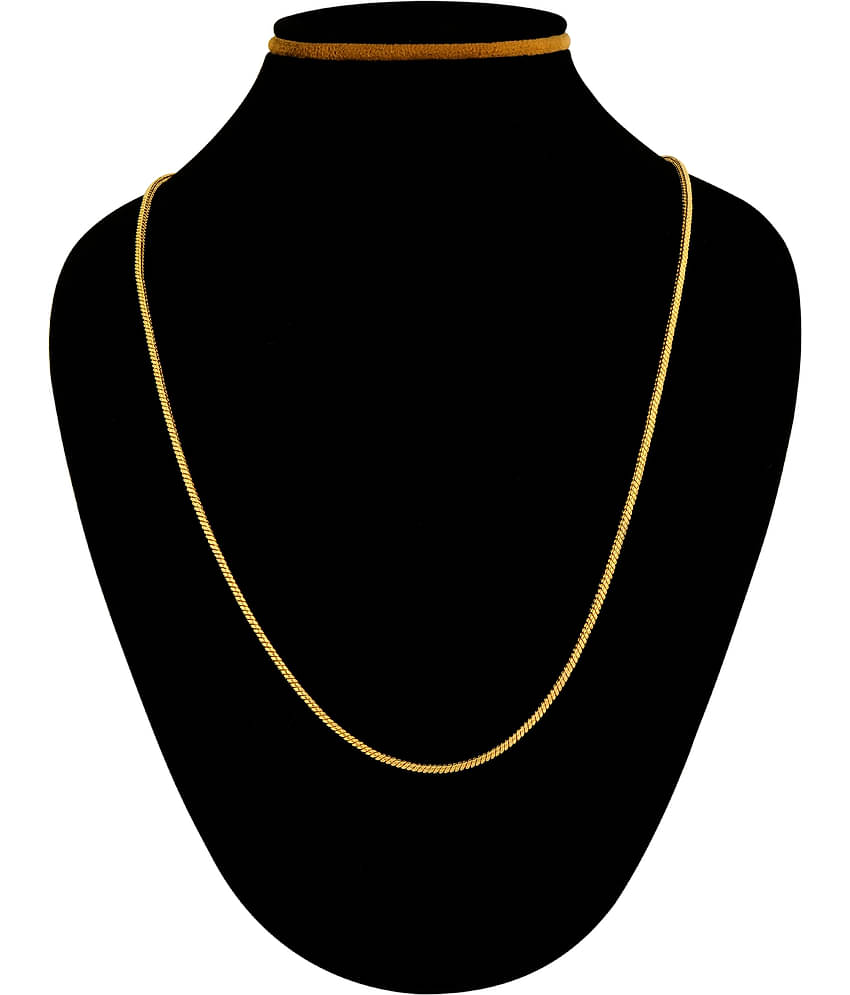 Fashion Frill Dazzling Thin Gold Plated Golden Neck Chain For Men Boys 28 Inches