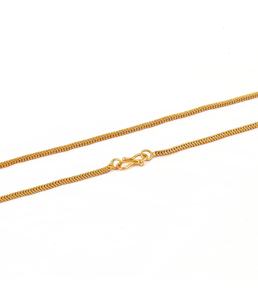 Fashion Frill Dazzling Thin Gold Plated Golden Neck Chain For Men Boys 28 Inches