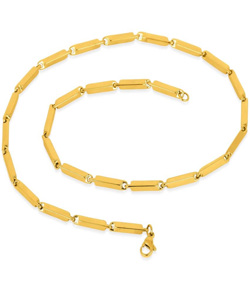 Fashion Frill Gold Plated Golden Stainless Steel Neck Chain For Men /Boy