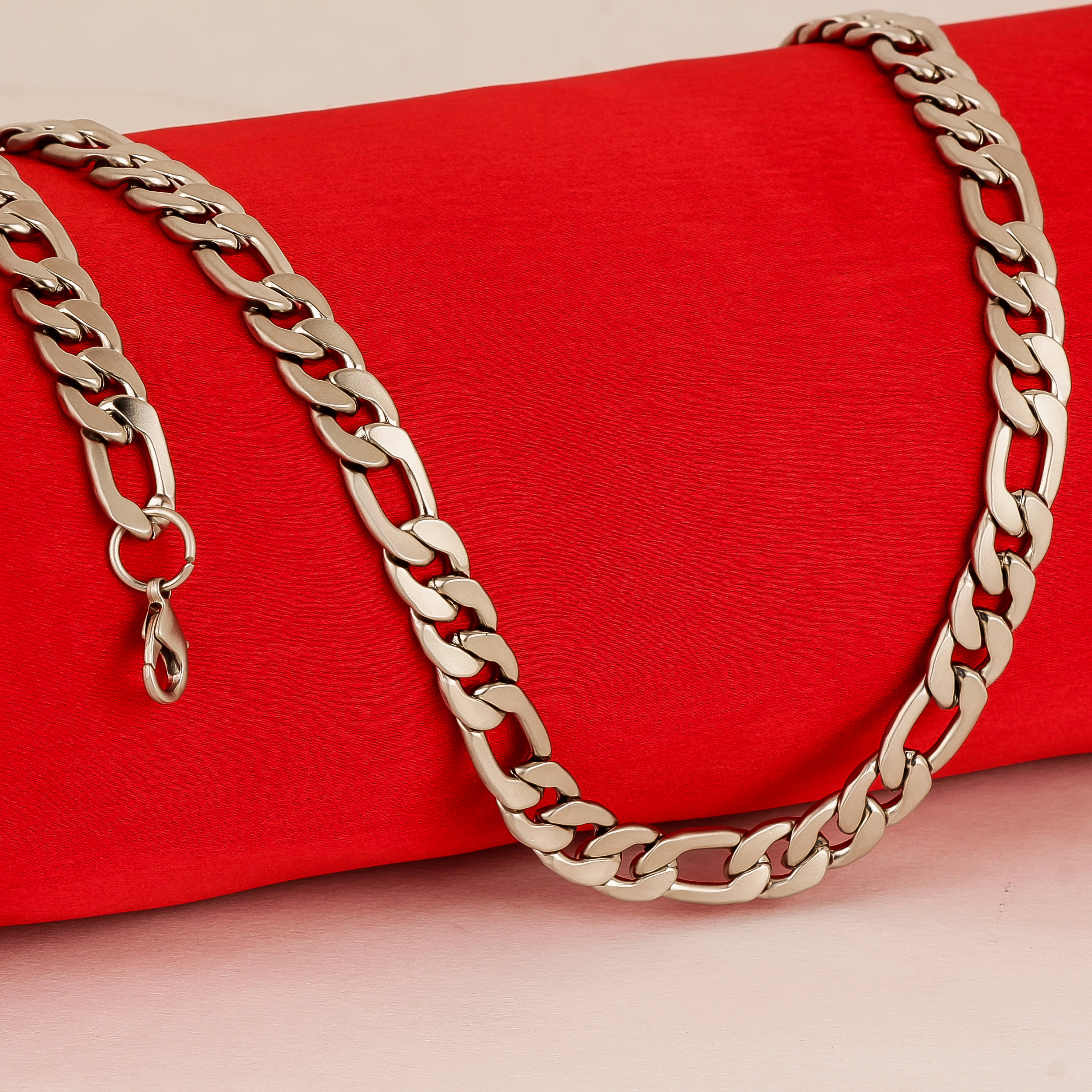 FASHION FRILL Silver Plated Stainless Steel Chain ( Pack of 1 )