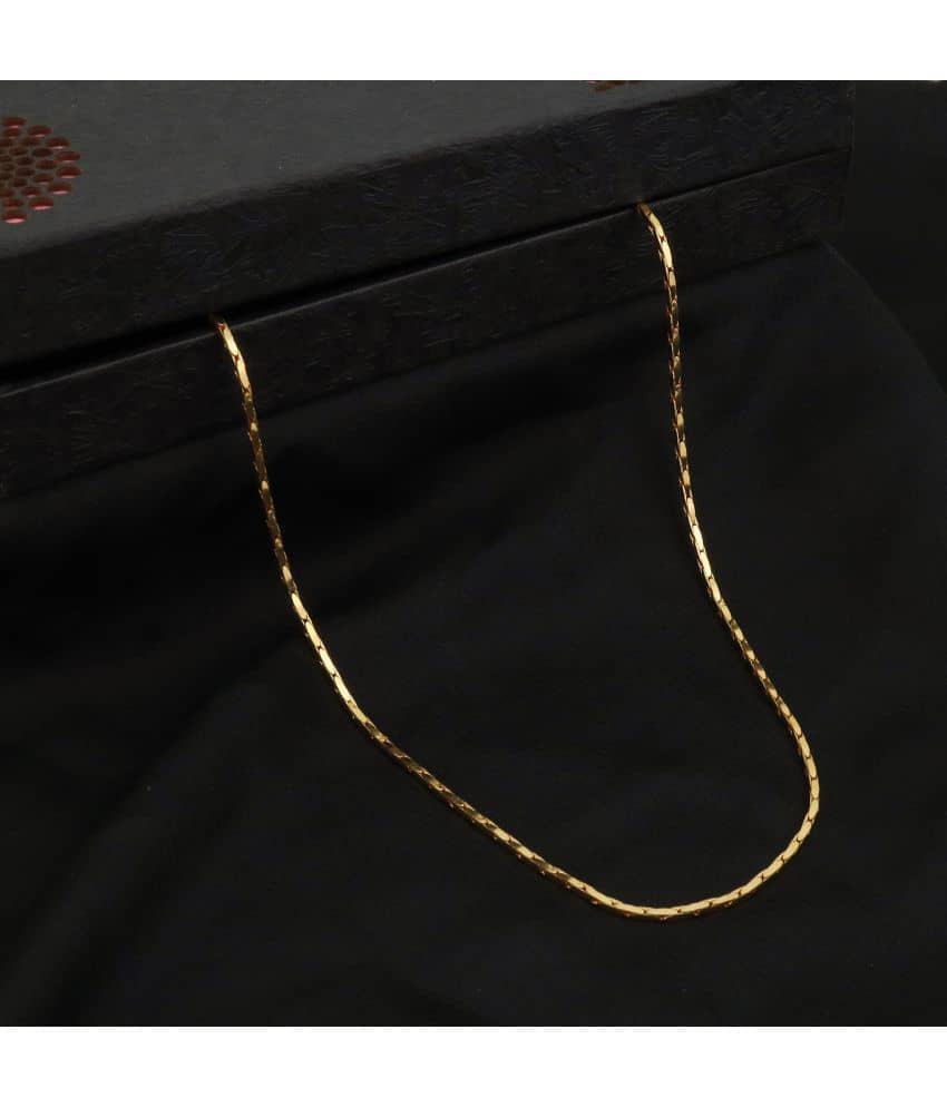 Fashion Frill Stunning Golden Chain Thin Gold Plated Gold Chain For Men Boys  28 Inches