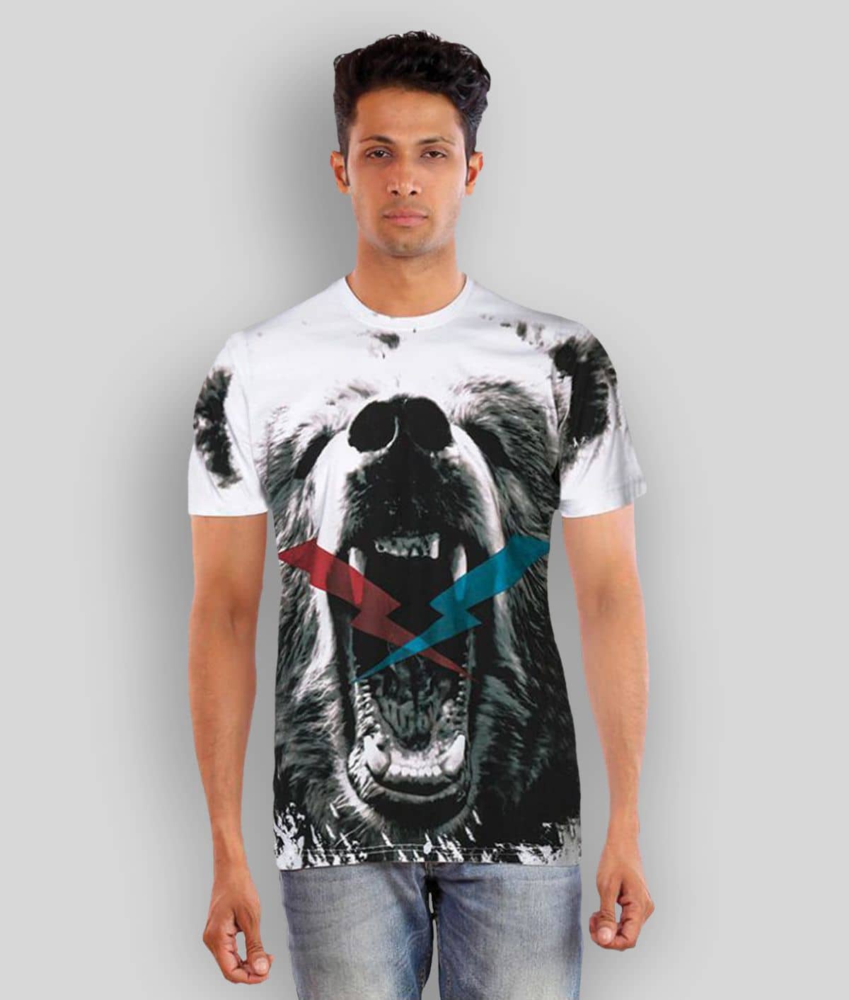 Huetrap Pack of 1 Cotton Regular Fit Men's T-Shirt ( White )