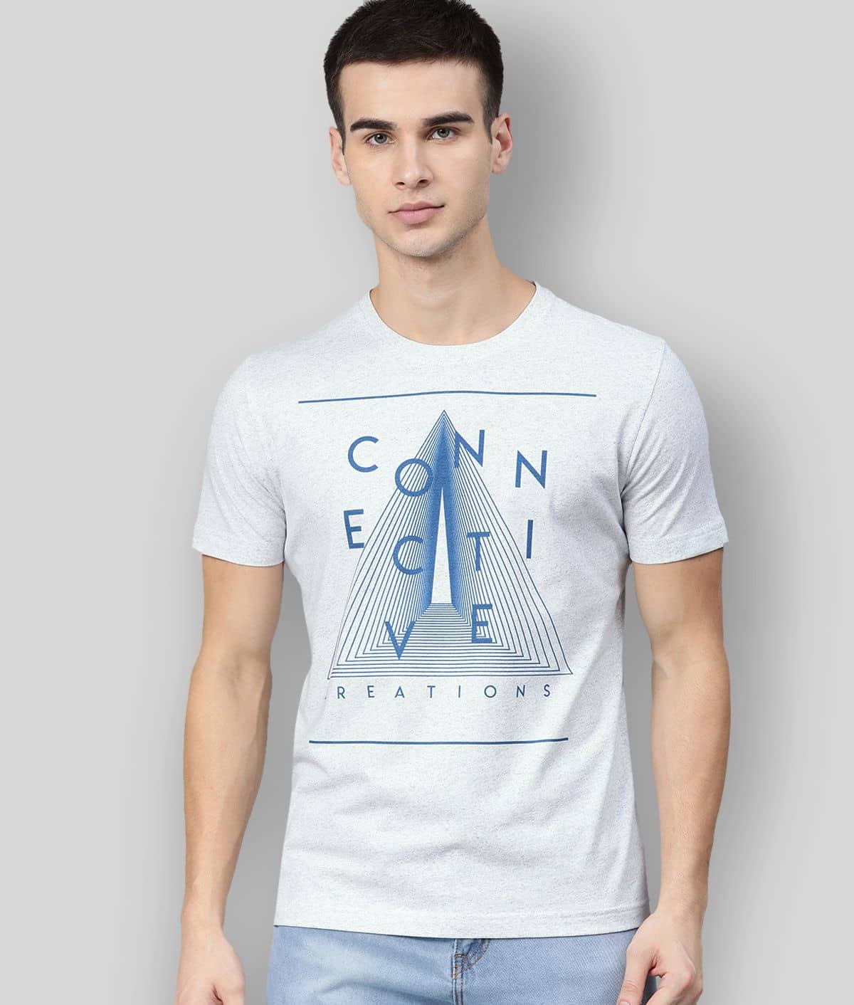 Huetrap Pack of 1 Cotton Blend Regular Fit Men's T-Shirt ( Grey )