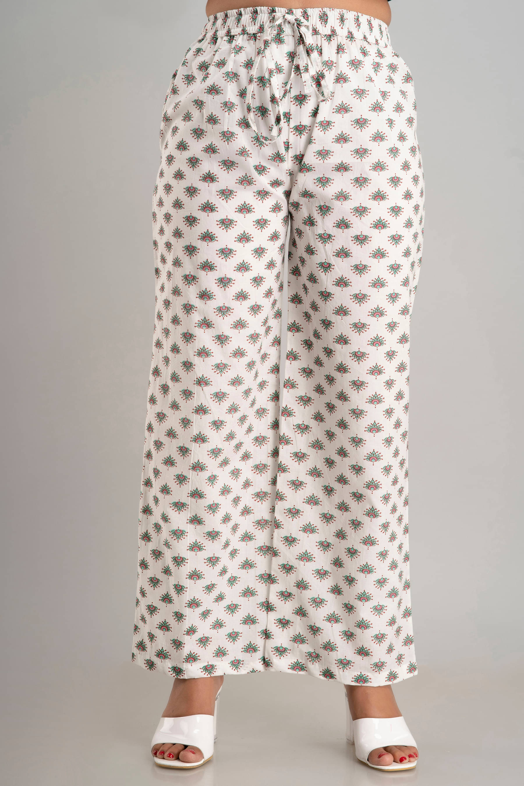     			MAUKA - White Rayon Straight Women's Palazzos ( Pack of 1 )