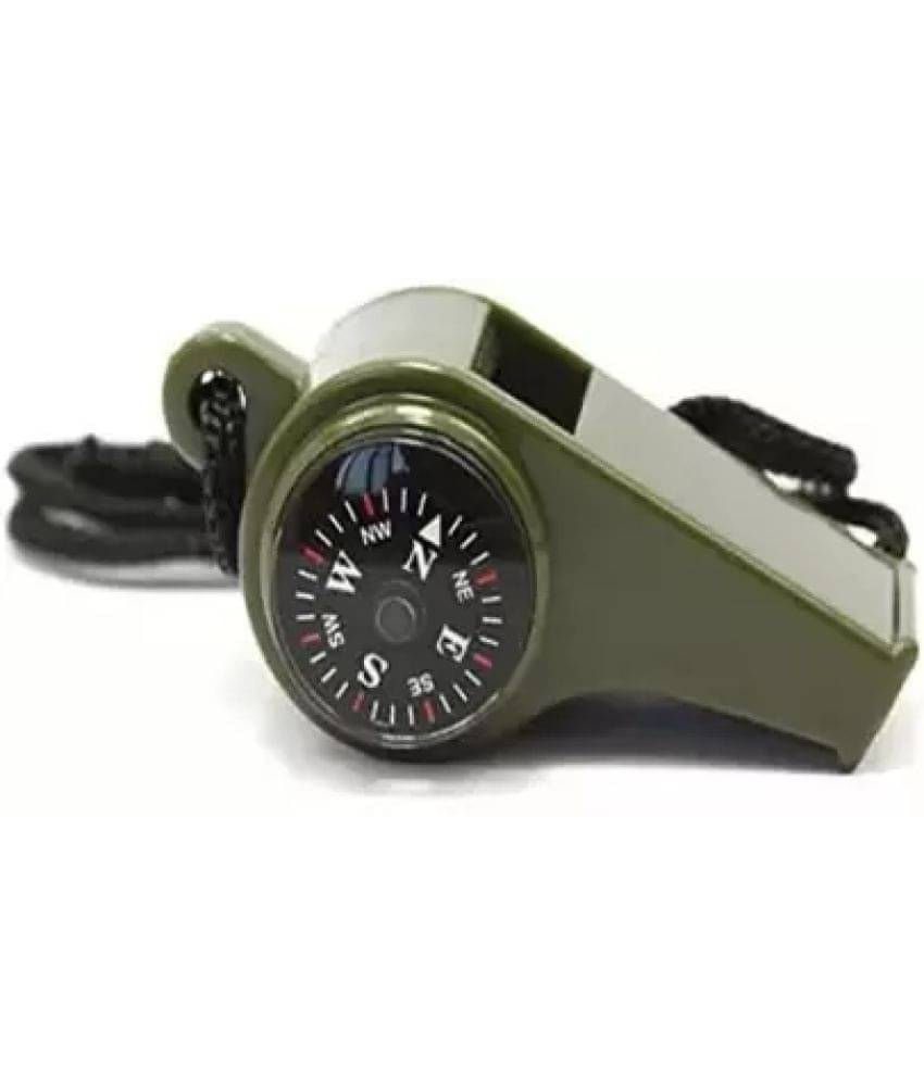 Protos India.Net 3 IN 1 High Decibel Whistle with Compass and Thermometer Survival Emergency Camping Gear Pea Whistle (Green, Pack of 1) Protos India.Net 3 IN 1 High Decibel Whistle with Compass and Thermometer Survival Emergency Camping Gear Pea Whistle (Green, Pack of 1)