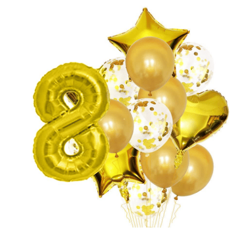     			Shopyo   8 No. foil +2 Heart foil, 2  Star Foil ,5 Confetti Balloon , 5 Latex Balloon