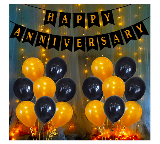     			Shopyo    Golden & Black Happy Anniversary Combo set