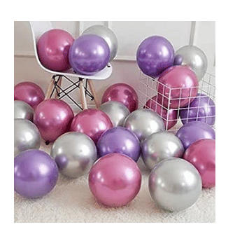     			Shopyo  Metallic Purple ,Silver ,Rosepink balloons(Pack of 50)