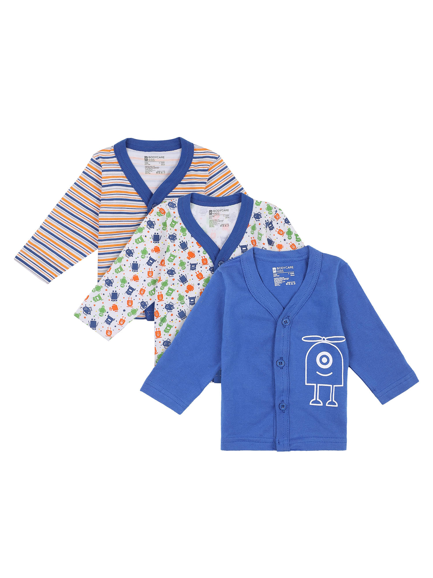     			Bodycare Pack of 3 Unisex for Baby 100% Cotton Vest ( Multi )