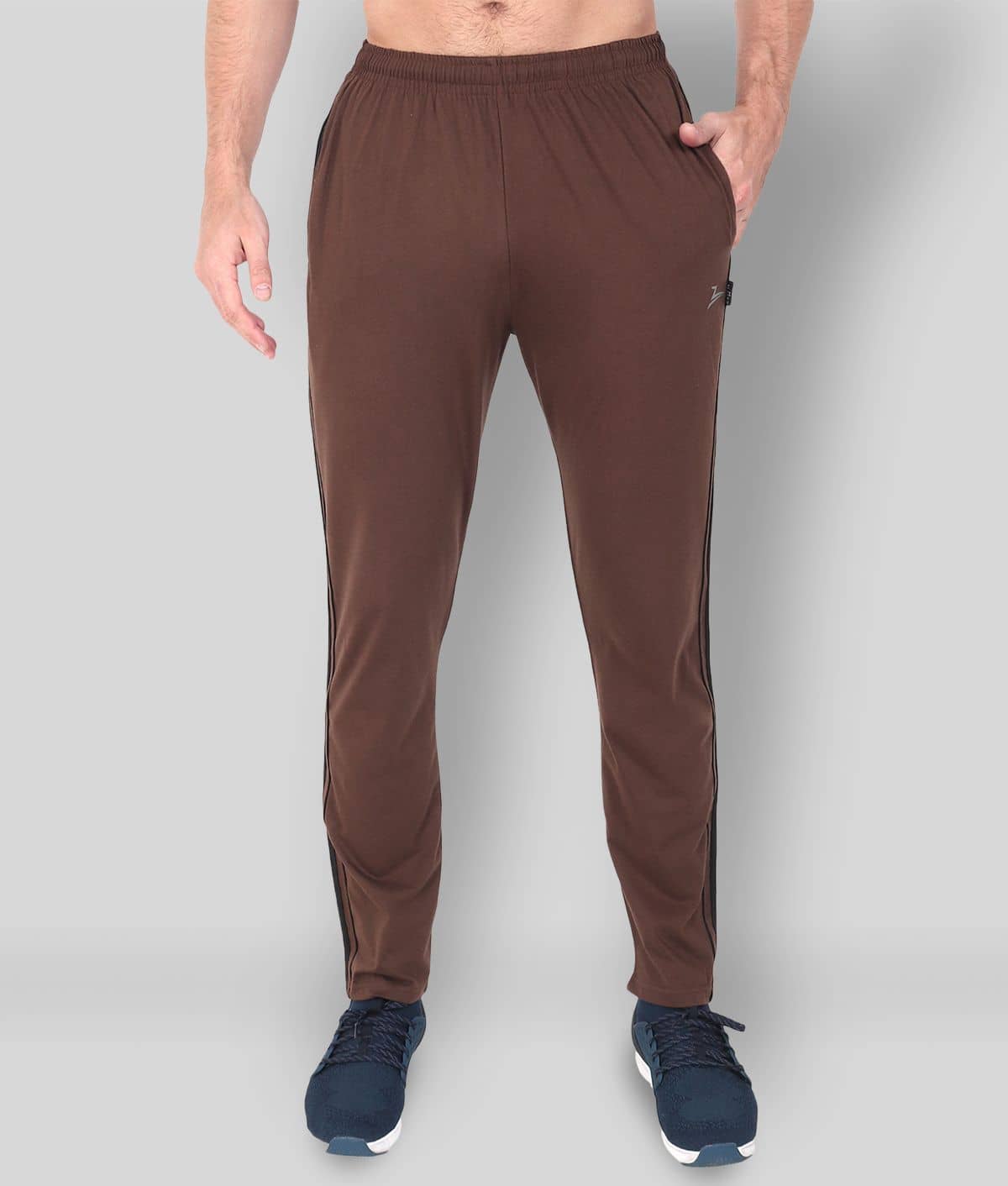 Zeffit - Brown Cotton Blend Men's Trackpants ( Pack of 1 ) - Track Pants | Buy online on ZillyBuy