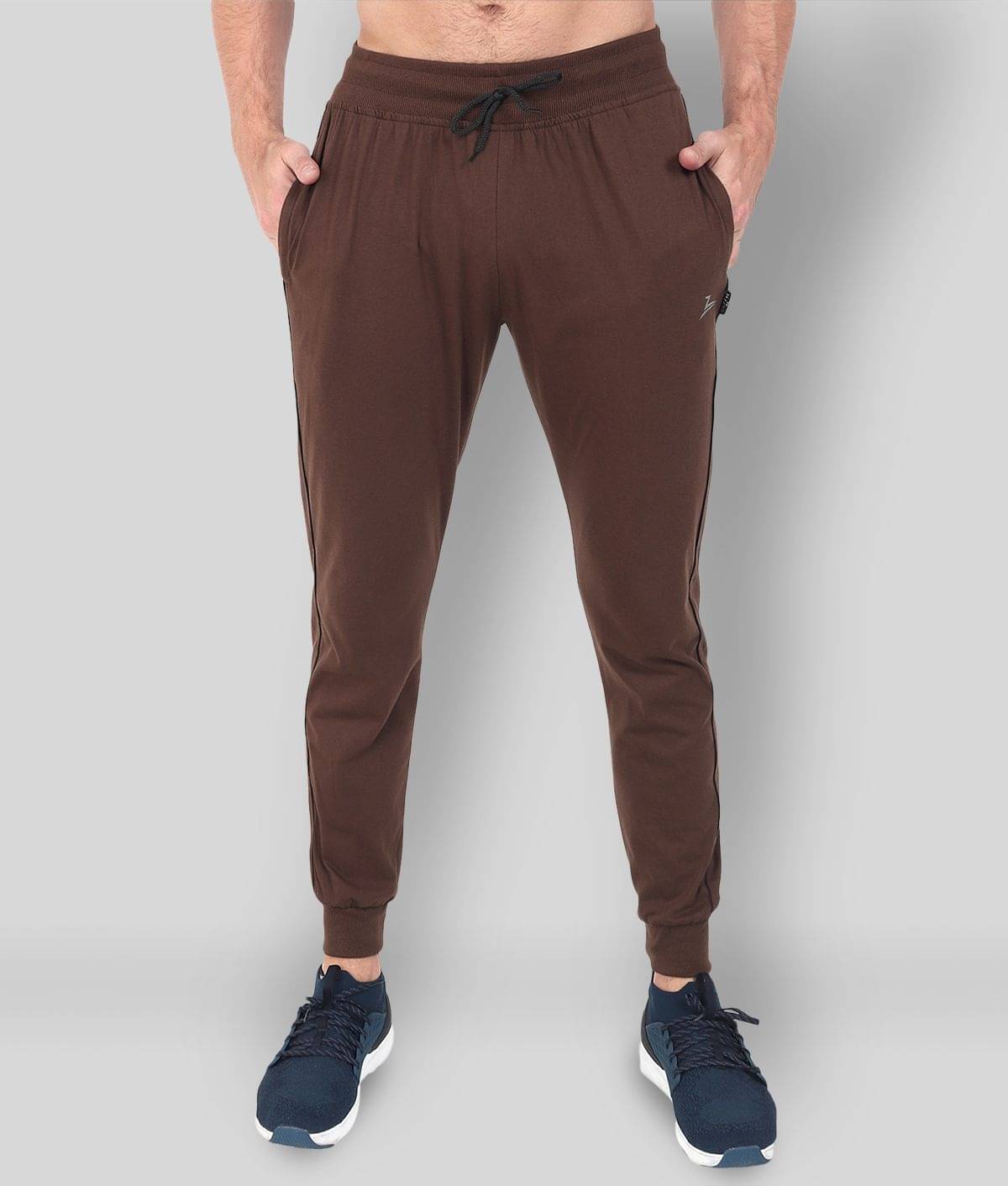     			Zeffit - Brown Cotton Blend Men's Joggers ( Pack of 1 )