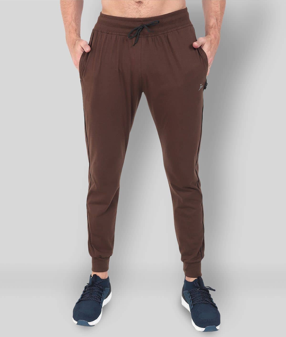 Zeffit - Brown Cotton Blend Men's Joggers ( Pack of 1 ) - Track Pants | Buy online on ZillyBuy