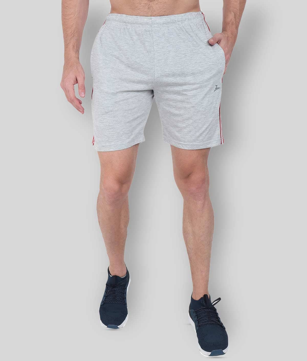 Zeffit - Grey Cotton Blend Men's Shorts ( Pack of 1 ) - Shorts | Buy online on ZillyBuy