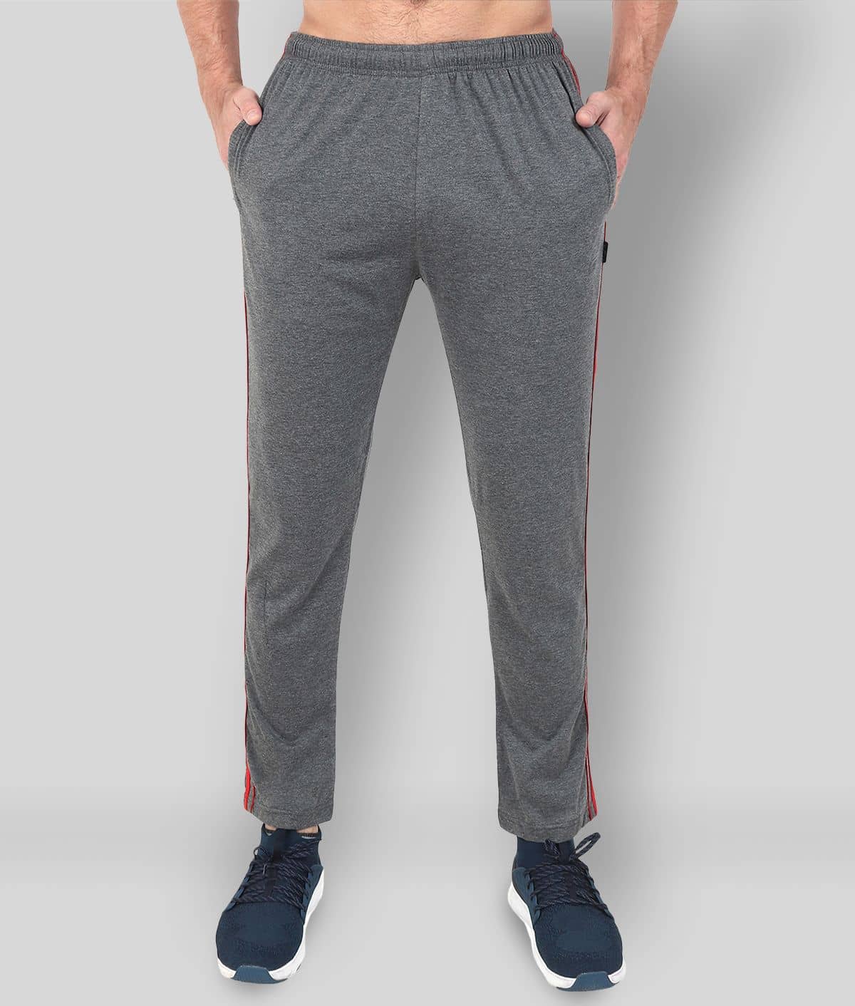 Zeffit - Grey Melange Cotton Blend Men's Trackpants ( Pack of 1 ) - Track Pants | Buy online on ZillyBuy