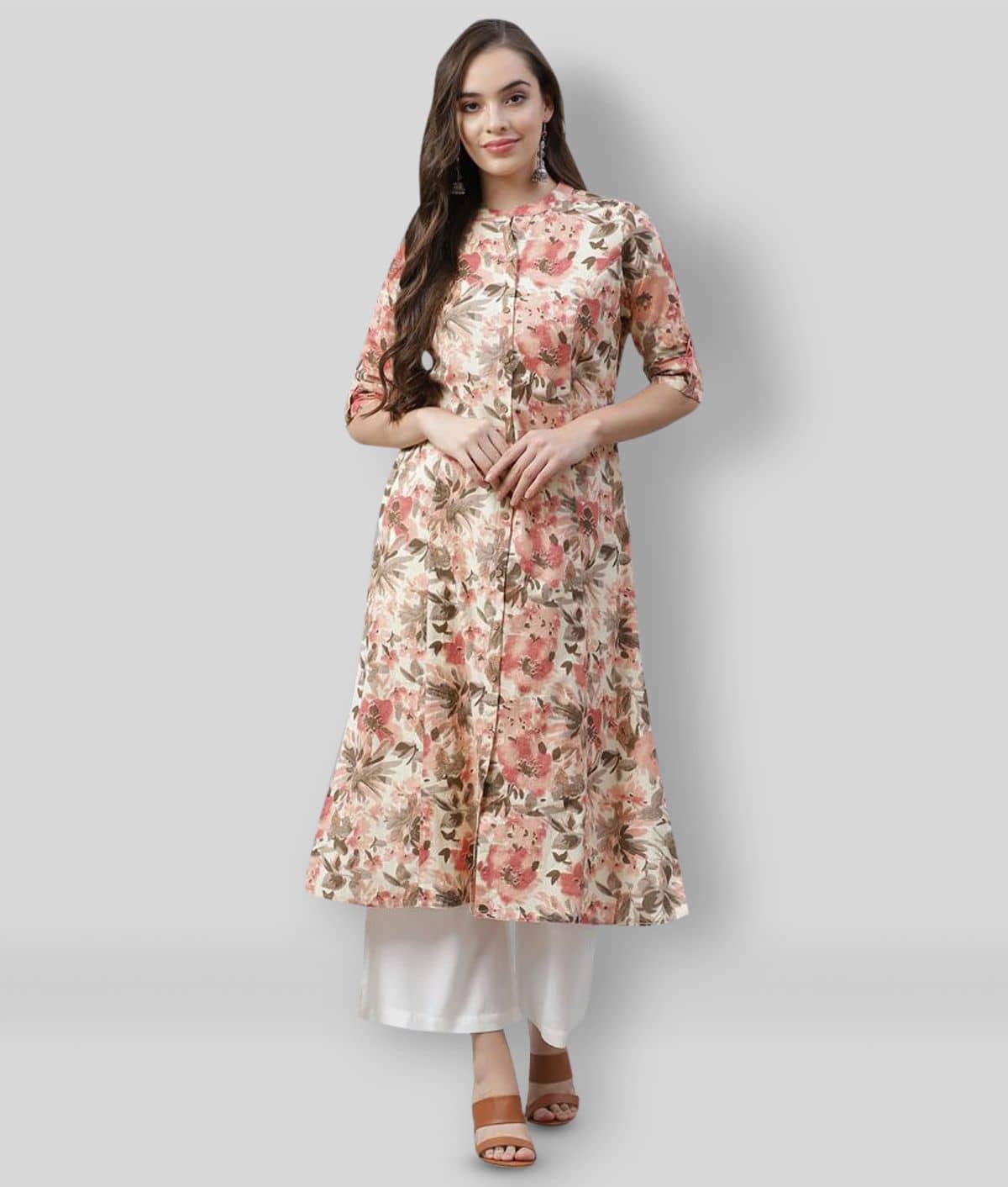 Divena - Multicolor Cotton Women's Front Slit Kurti ( Pack of 1 ) - Kurtis, Tunics | Buy online on ZillyBuy