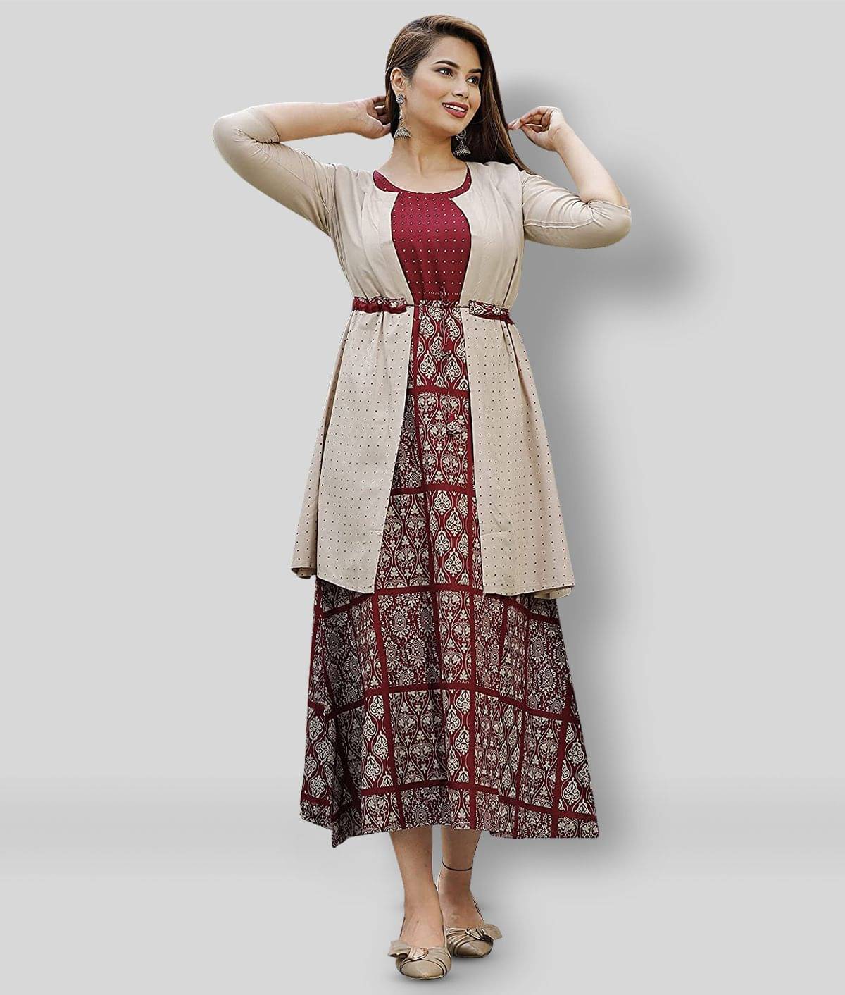     			G4Girl - Multicolor Rayon Women's Jacket Style Kurti