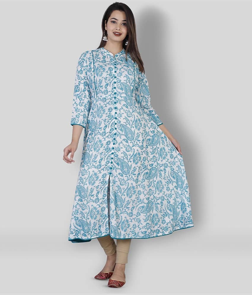 HIGHLIGHT FASHION EXPORT - Blue Rayon Women's Front Slit Kurti ( Pack of 1 ) - Kurtis, Tunics | Buy online on ZillyBuy